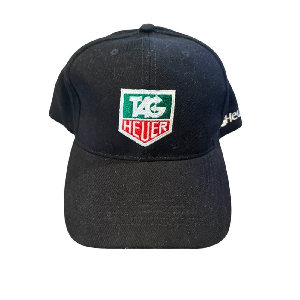 TAG Heuer Classic Black Embroidered Shield Logo Adjustable Unisex Baseball Hat